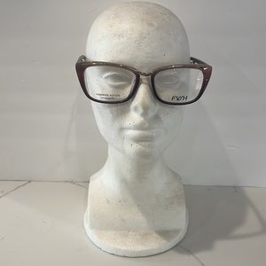 FYSH Eyeglasses cat-eye style  gold & burgundy new with case